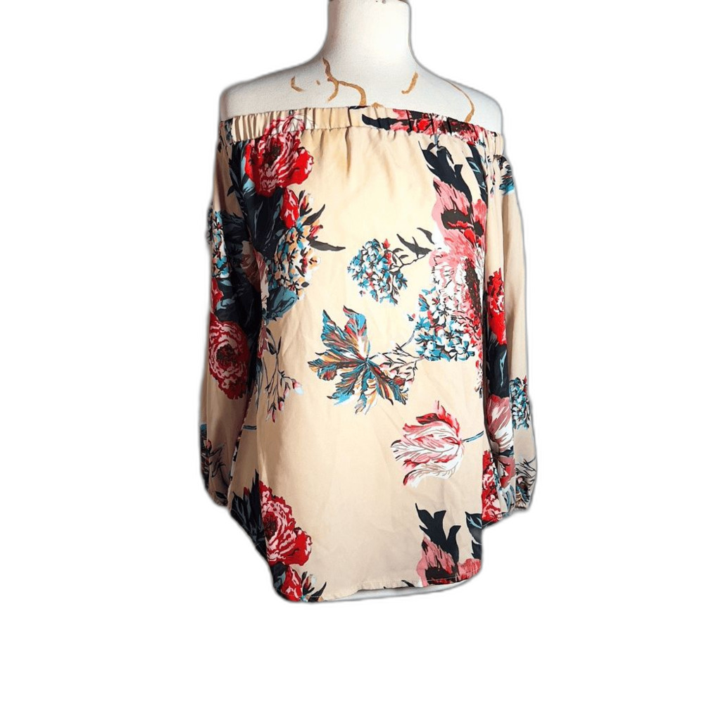 Boutique Blouse Size S Rustic Off Shoulder Indie Sleaze Top